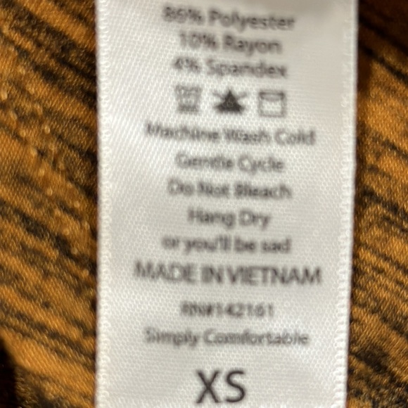 LULAROE copper and black Heather stripe high low XS dress - Picture 6 of 7